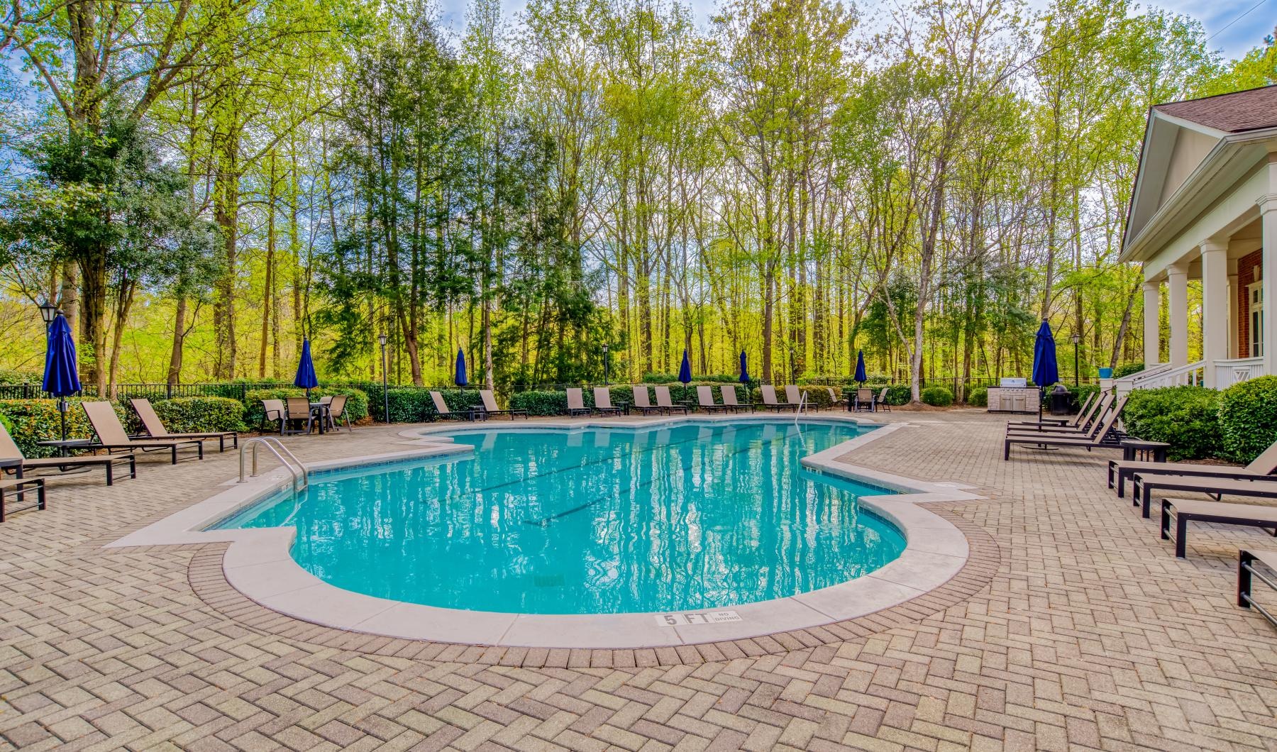 a swimming pool in a backyard